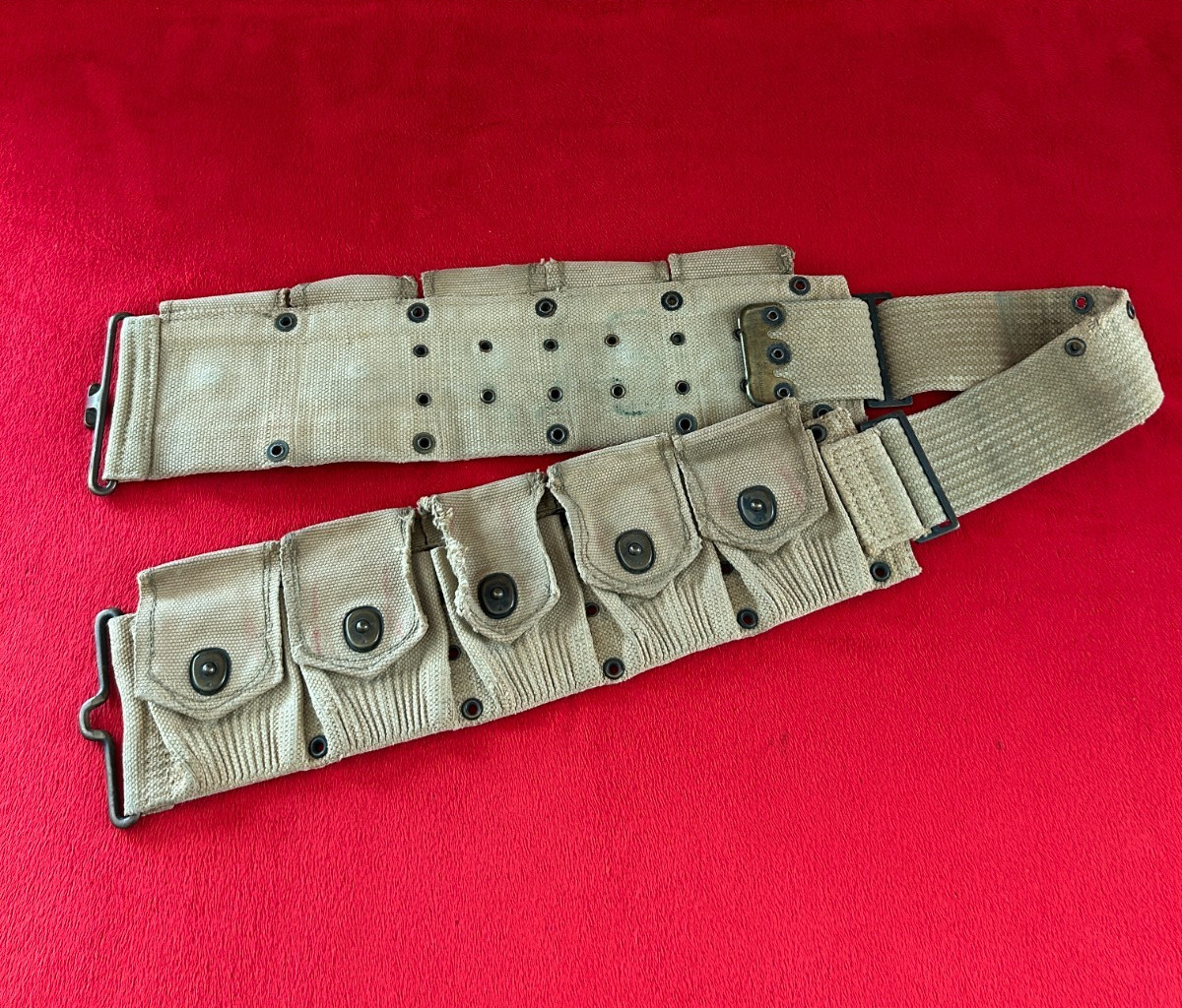 WW1 US Army 1903 Springfield Ammo Ammunition Cartridge Belt M1910 WWI Mills 1918