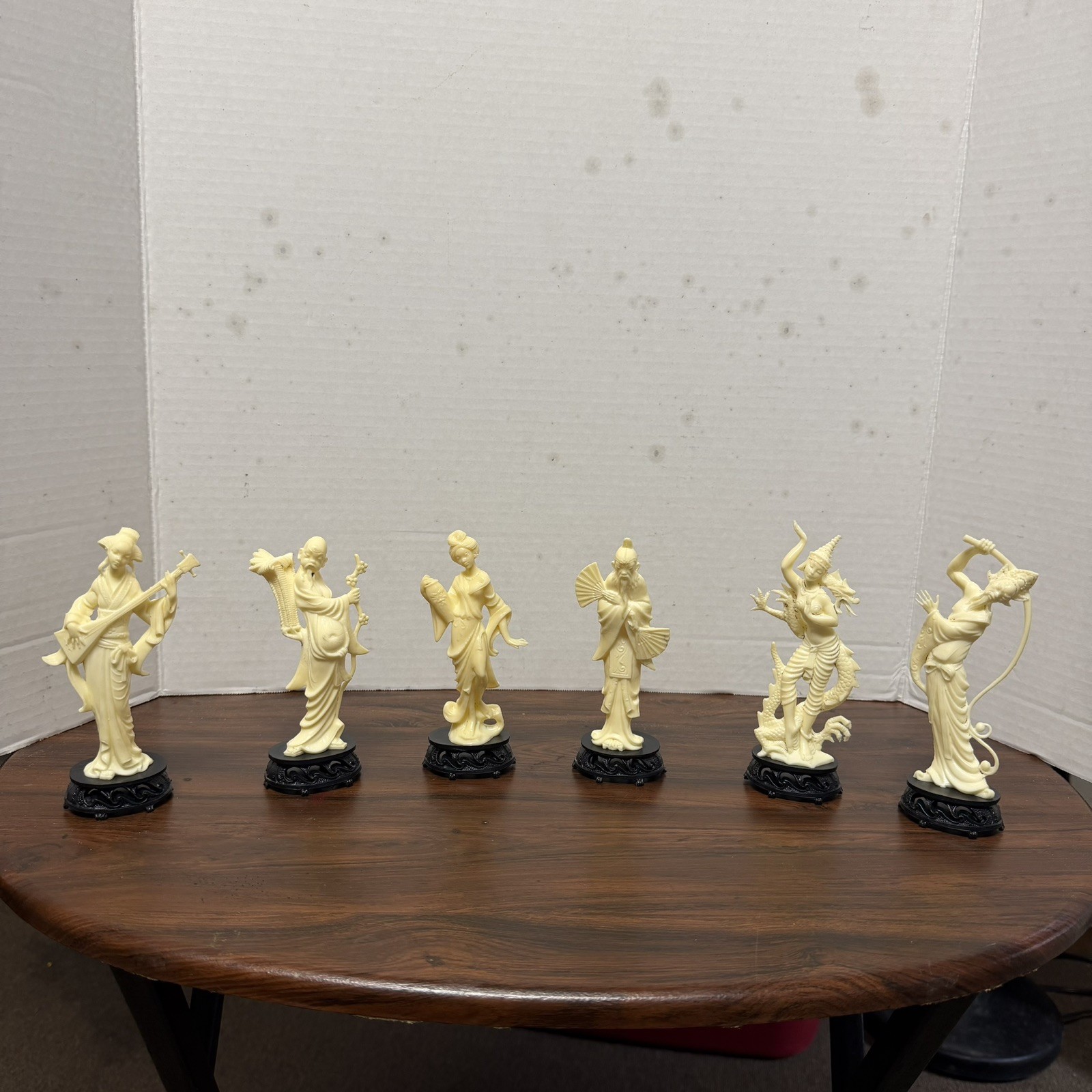 Lot of 6 Vintage Depositato Italy Plastic Figurines 5.5” 