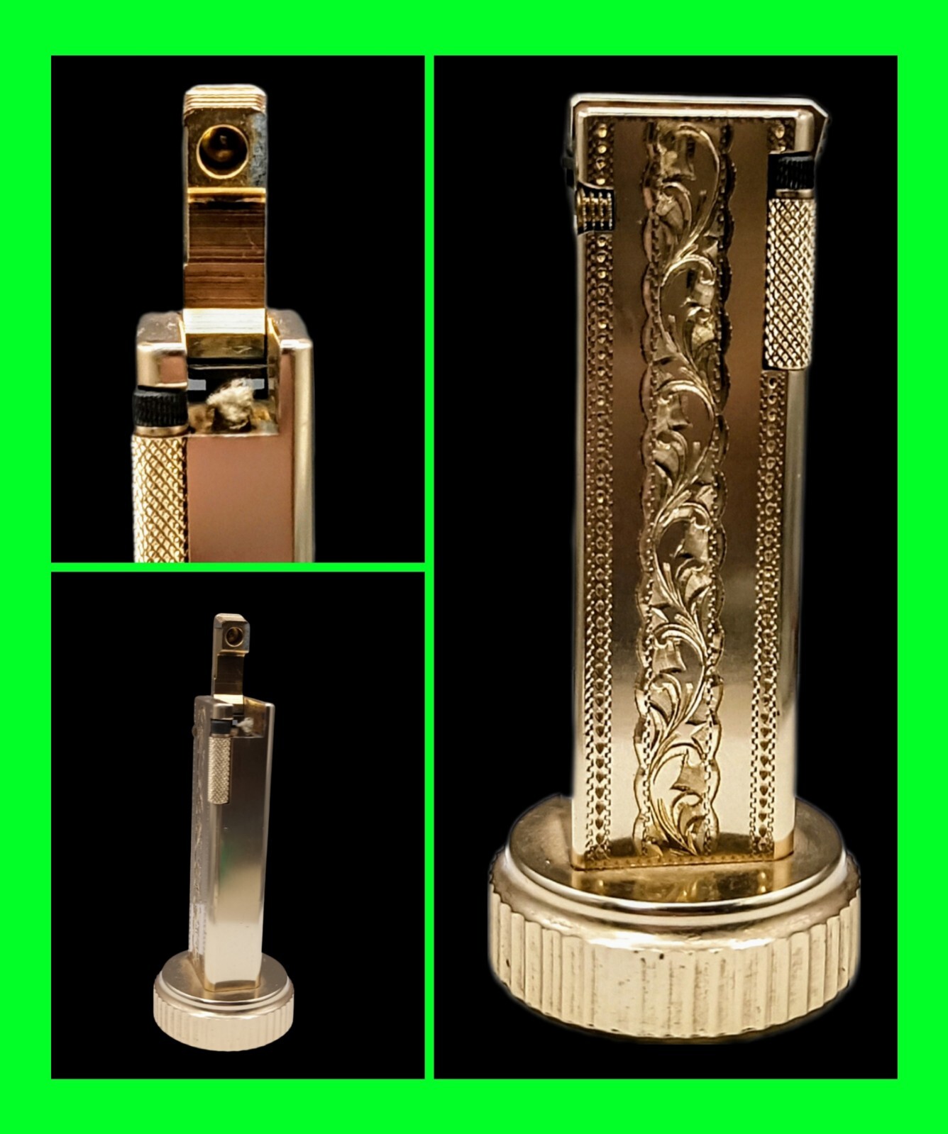 Outstanding Vintage French Roller Striker Petrol Table Lighter - UNFIRED Working