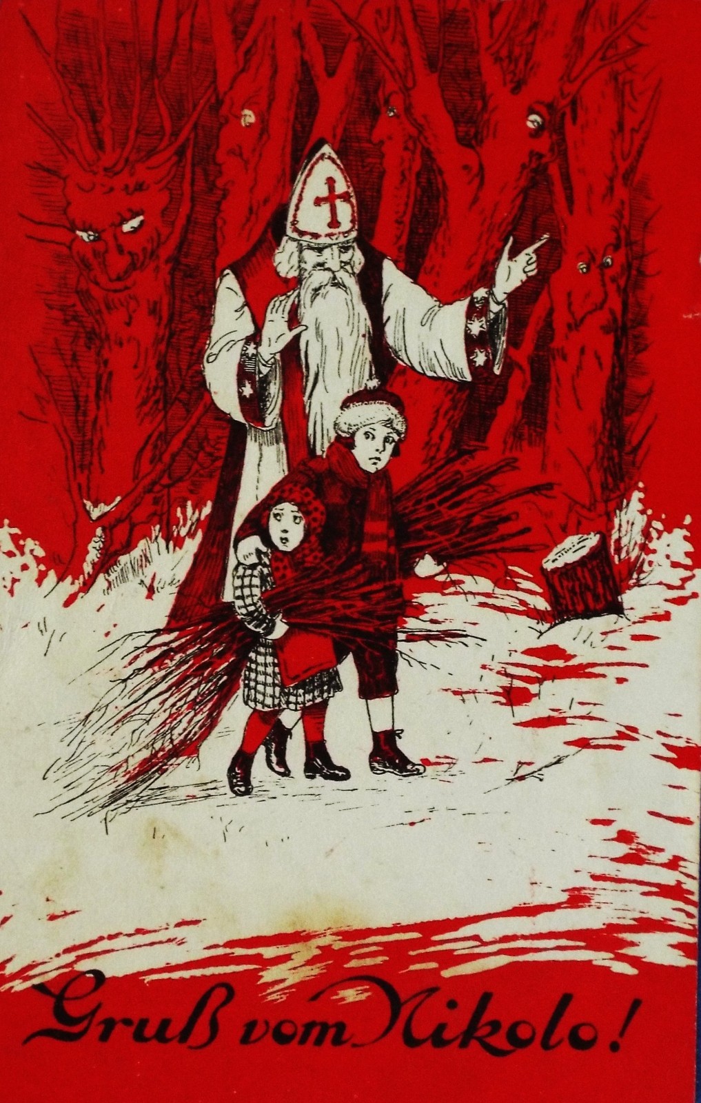 SUPER FANTASY 1928 Santa Claus Krampus Forest frightened children Vienna Austria