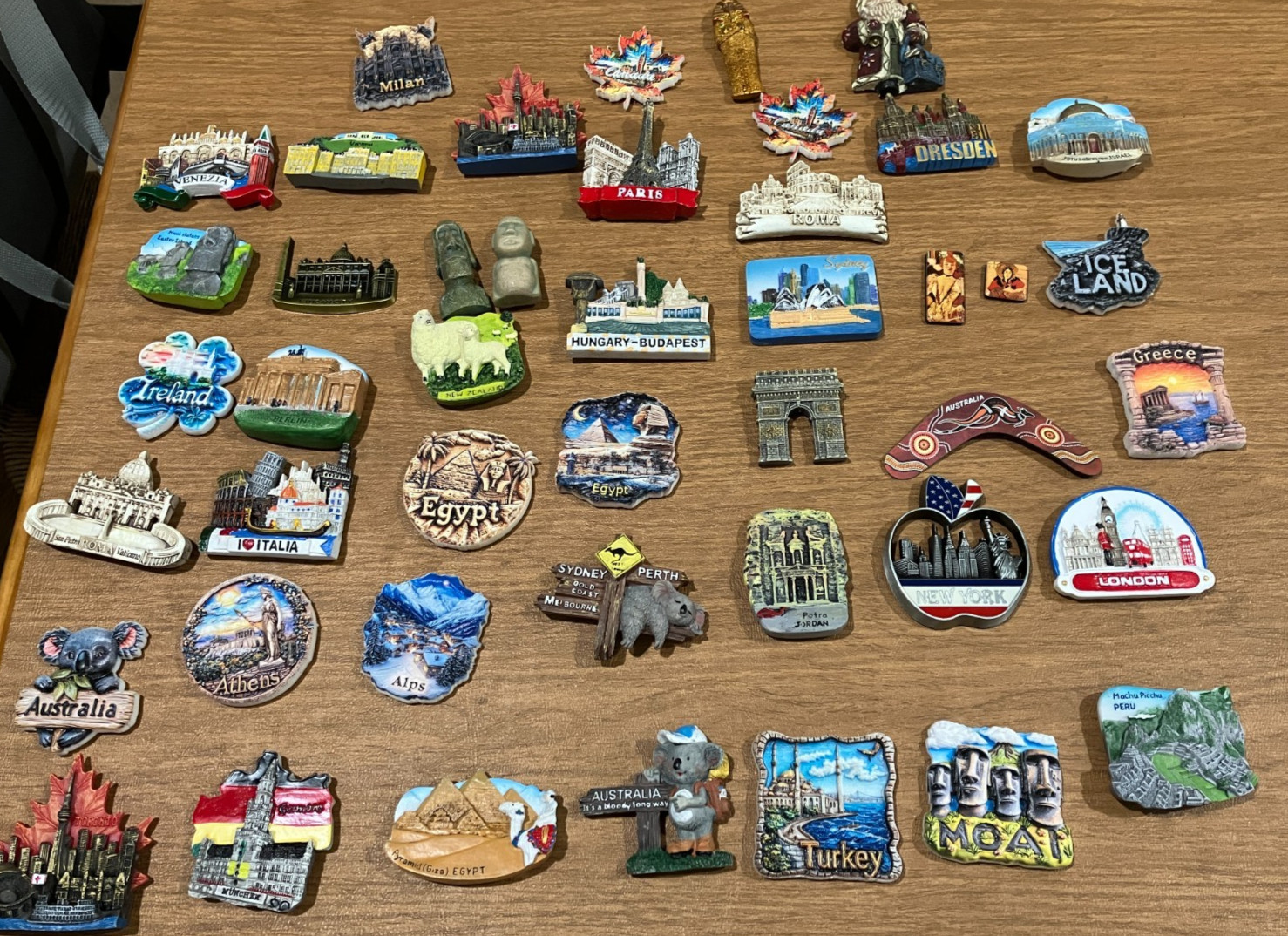 Large Lot 45 Vintage Travel Souvenir Fridge Magnets Europe/Asia World Heritage