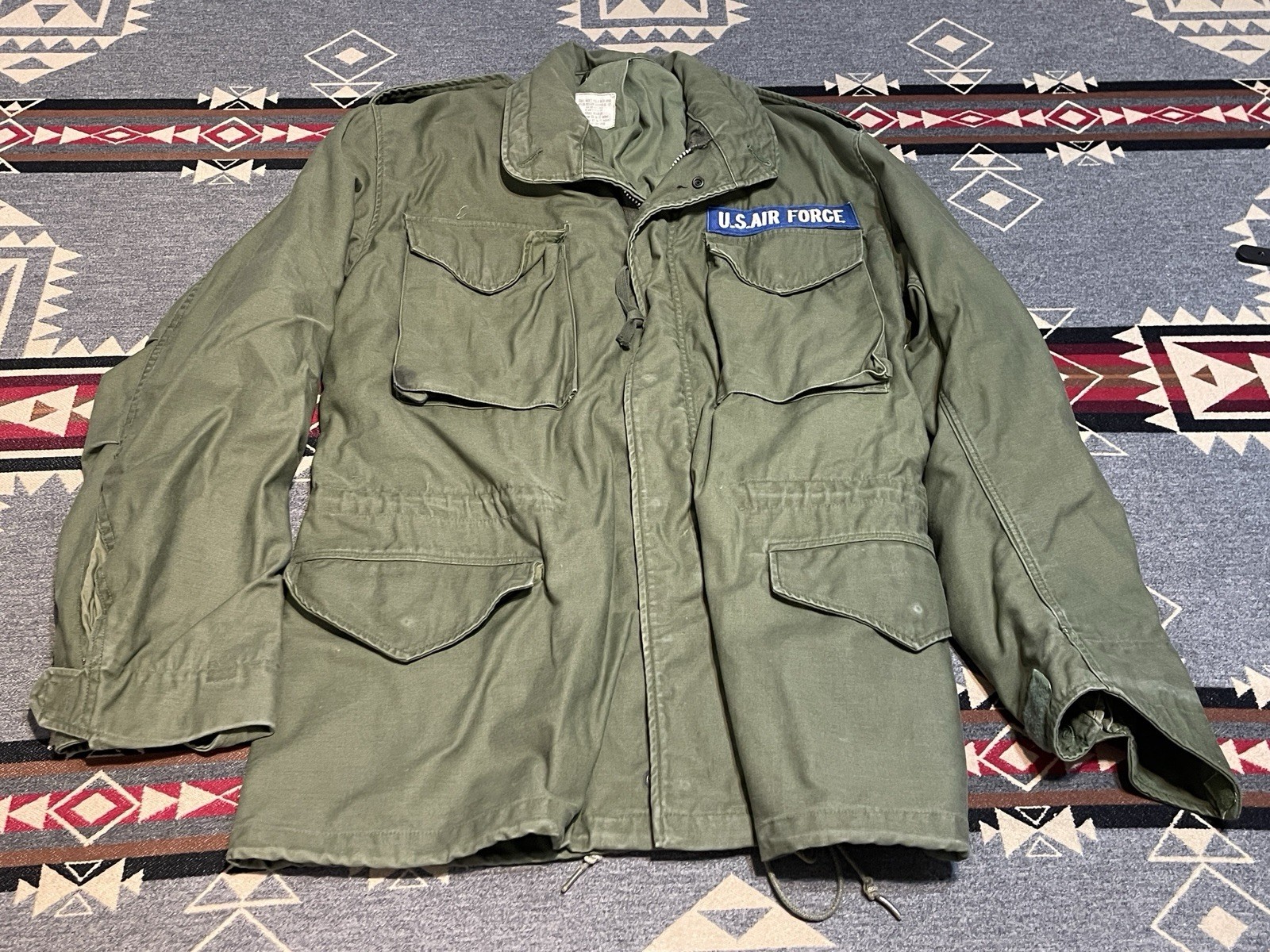 Vtg 1969 Vietnam War M65 Field Jacket US Air Force OG107 Small Regular USAF HR