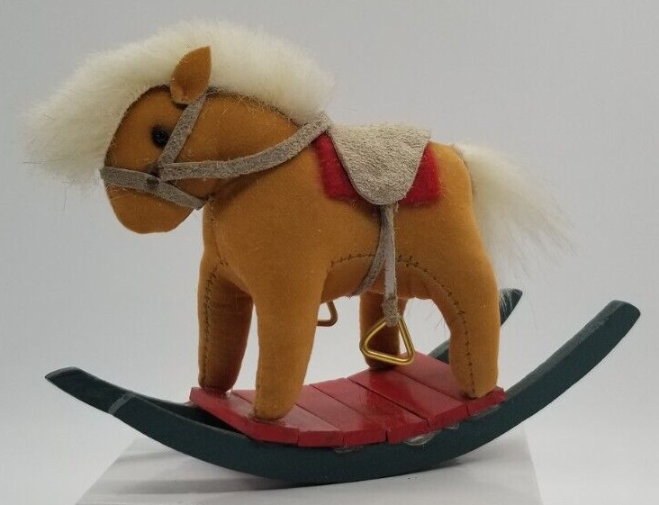 Rocking Horse Figurine Furry Mane Toy 4\