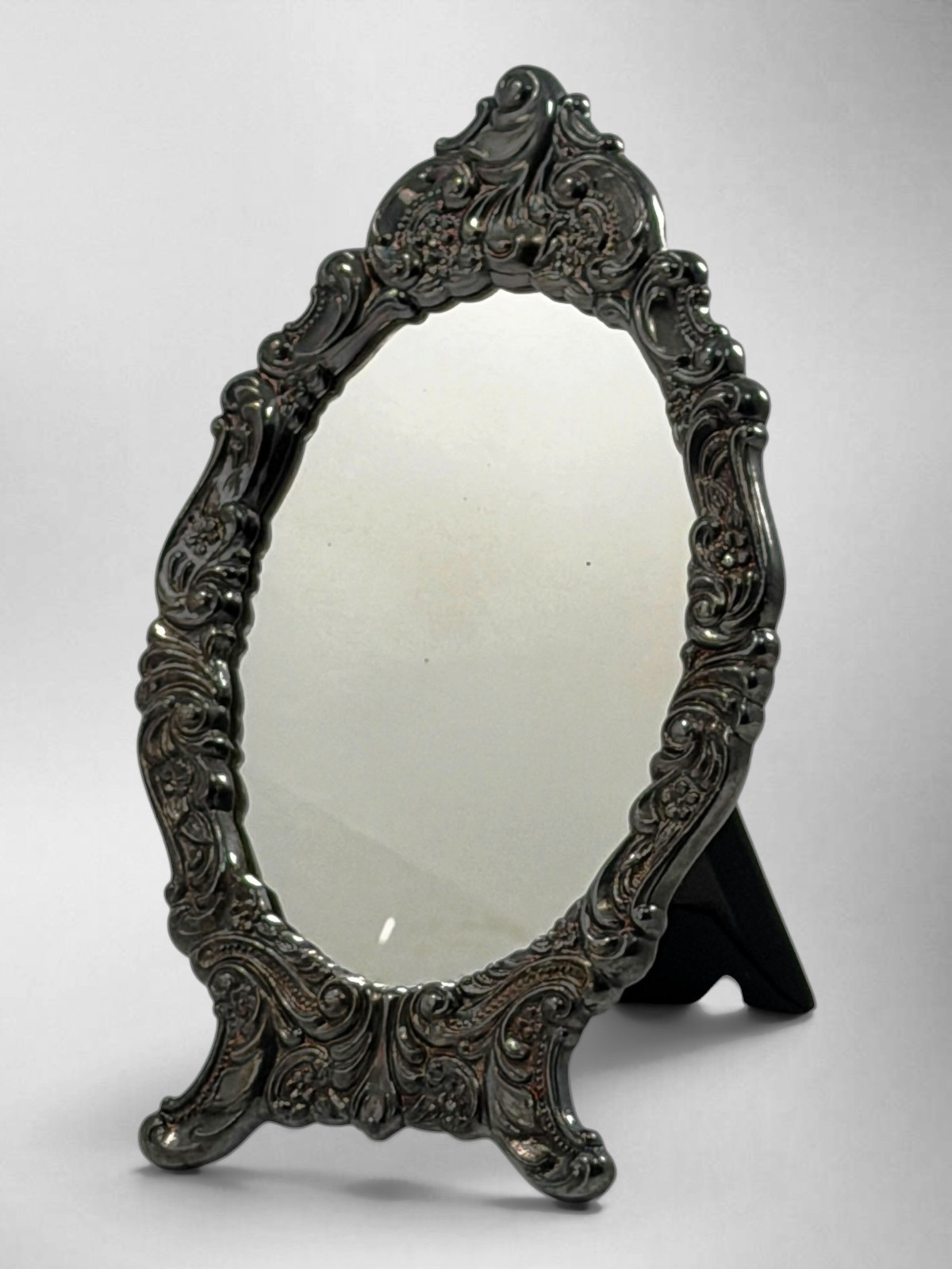 Vintage Wallace Baroque Silverplate Ornate Vanity Table Mirror 759 Easel Vintage Wallace Baroque Silverplate Ornate Vanity Table Mirror 759 Easel