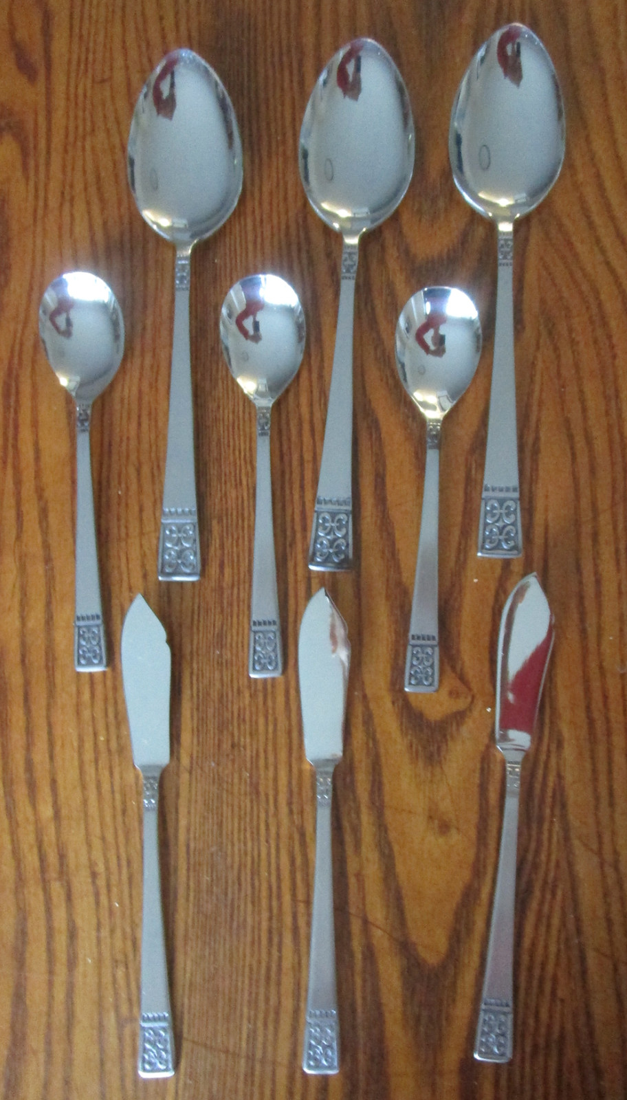 NEW Lot 9 Grace Andante 6 Sugar + Soup Spoons + 3 Butter Knives Stainless Japan