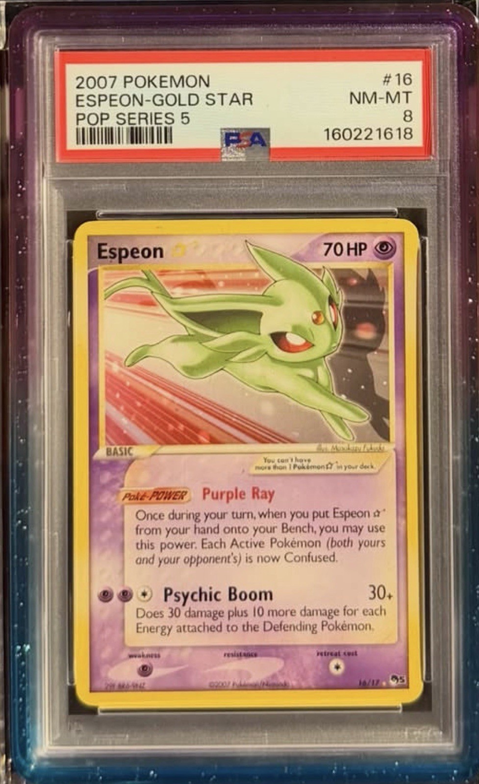 Pokémon Espeon Gold Star POP Series 5 16/17 2007 PSA 8 The Pokémon Company