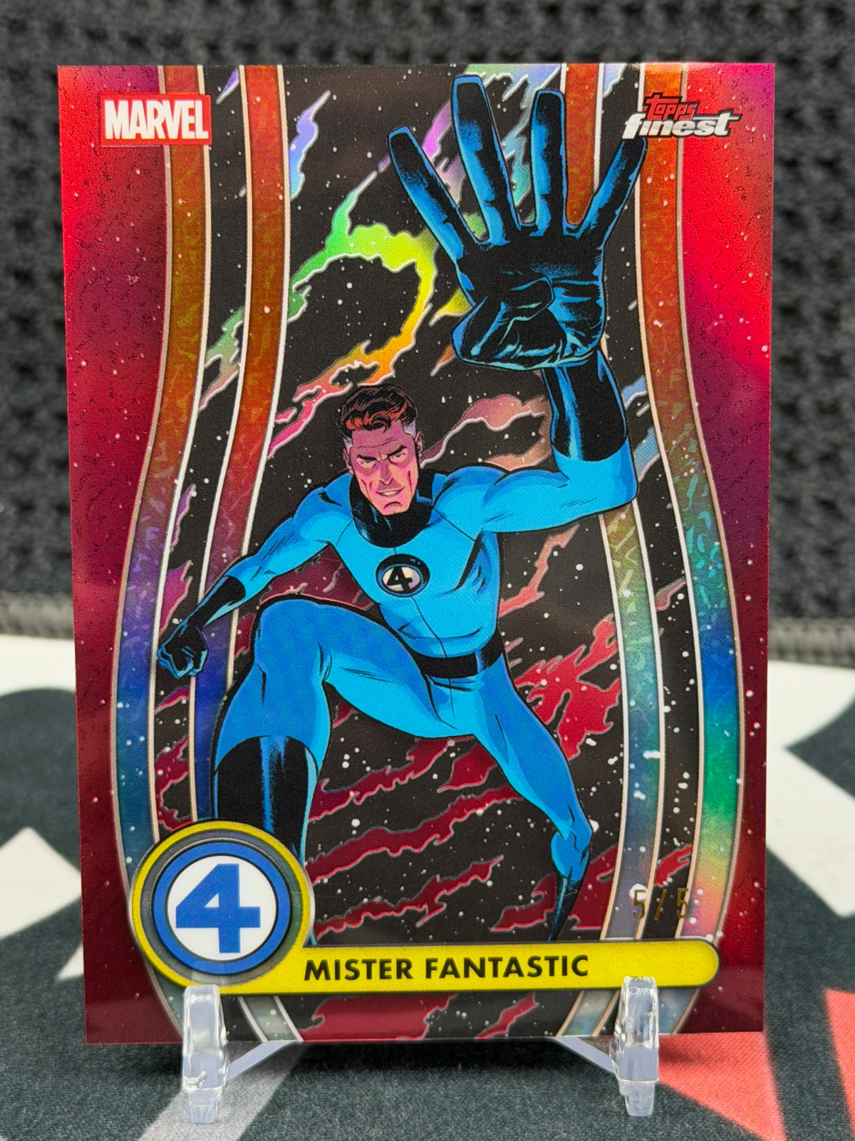 2026 Topps Finest Marvel Fantastic Four Mister Fantastic Red 5/5 Common #001
