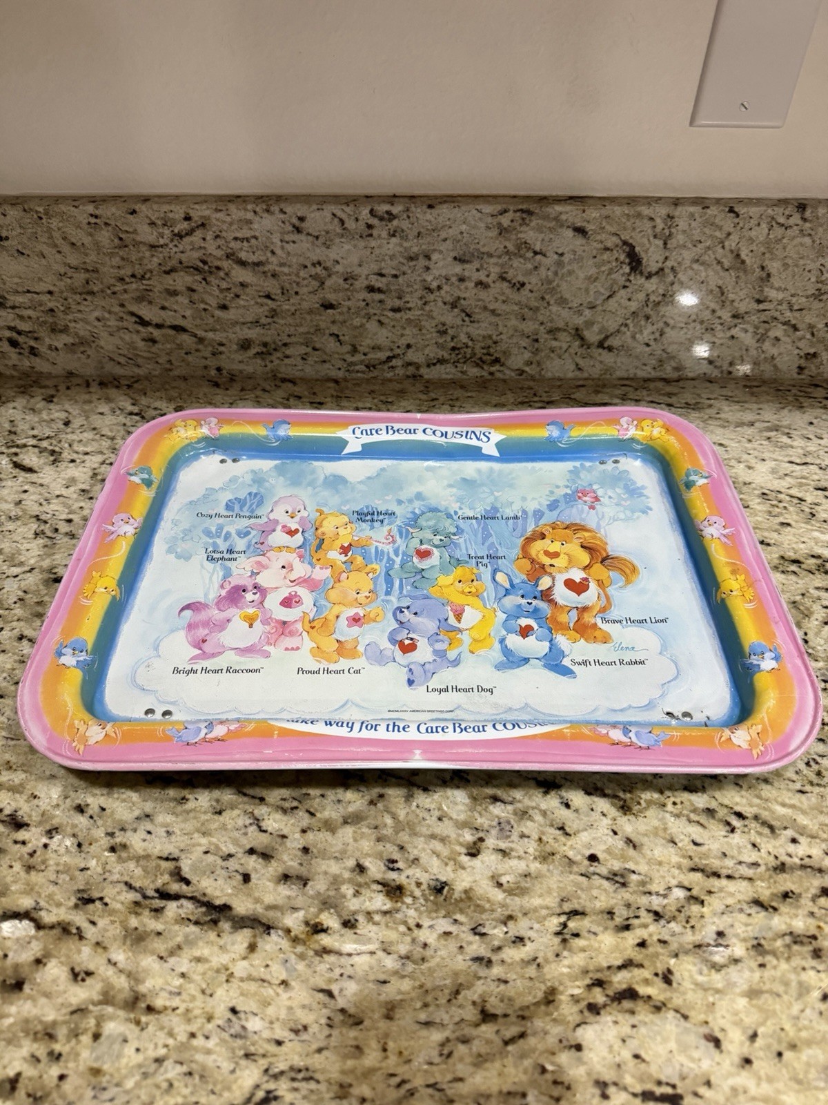Vtg Care Bear Cousins Metal TV Lap Tray Foldable Cartoon