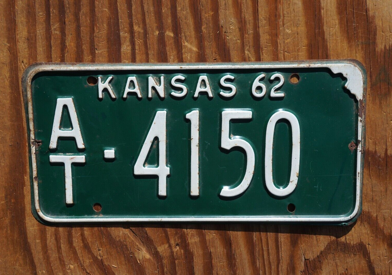 1962 KANSAS License Plate # AT - 4150