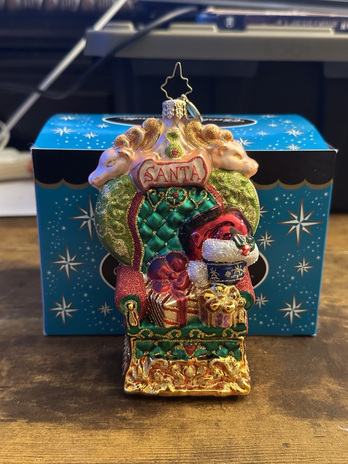 Vintage Christopher Radko Regally Reserved Santa Chair Ornament Rare