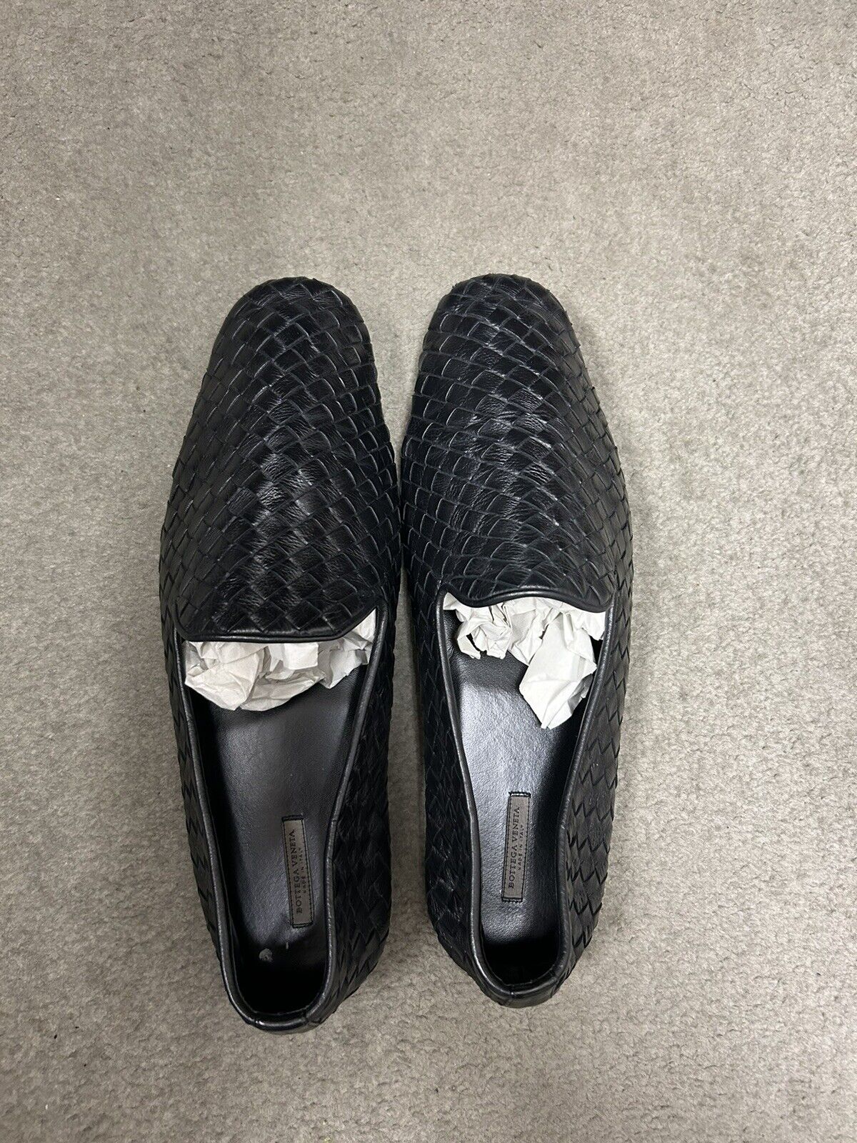 RARE - Bottega Veneta Intrecciato Slip-On Leather Loafer Black EU43.5 - US 10.5