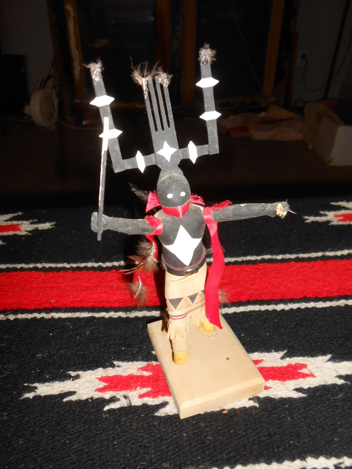 VTG Hand Carved & Painted Native American Apache Dancer Mountain Spirit Kachina