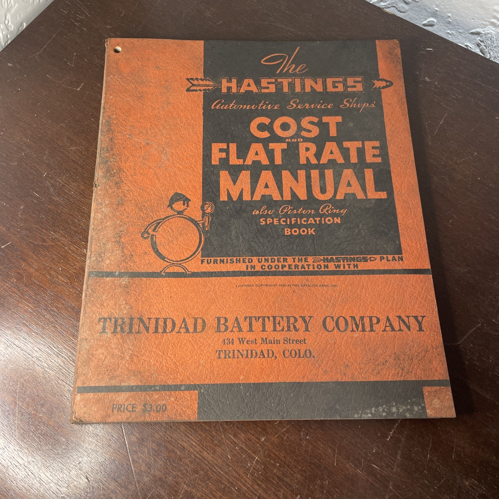 Trinidad CO 1934 The Hastings Automotive Service Shop Piston Rings Spec Book