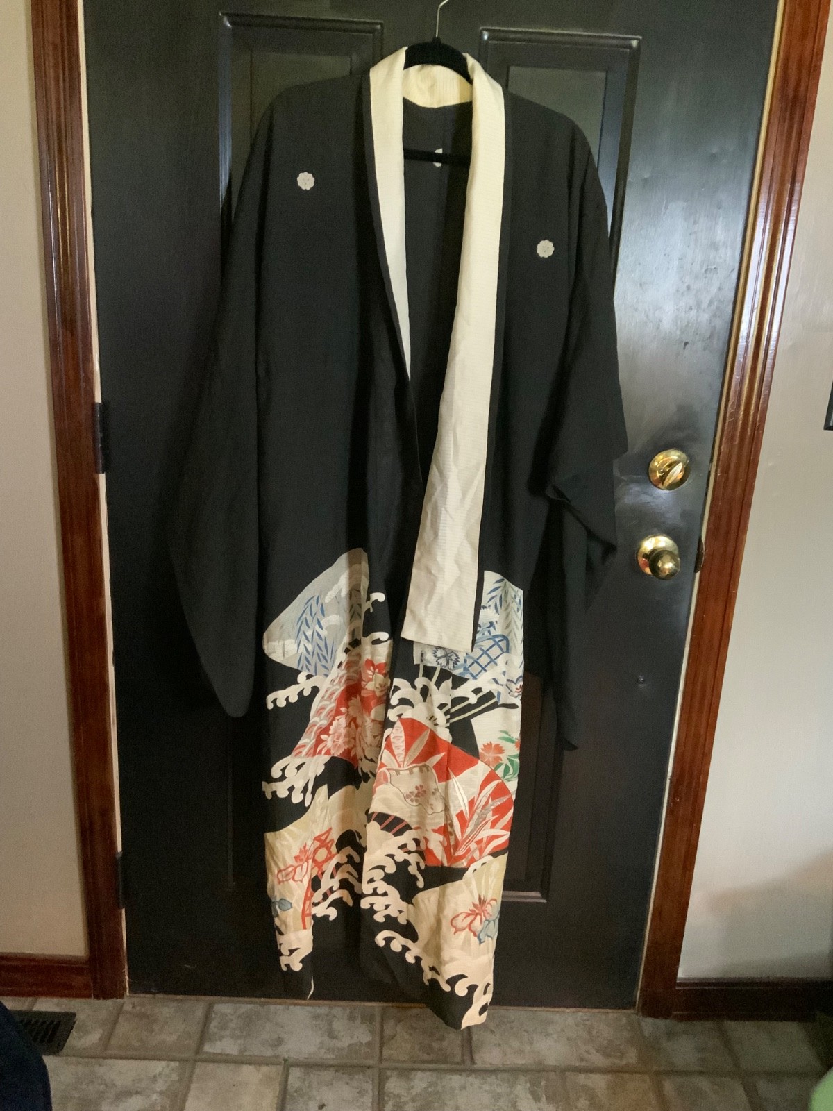 Vintage Handmade Japanese Kurotomesode Kimono No Label