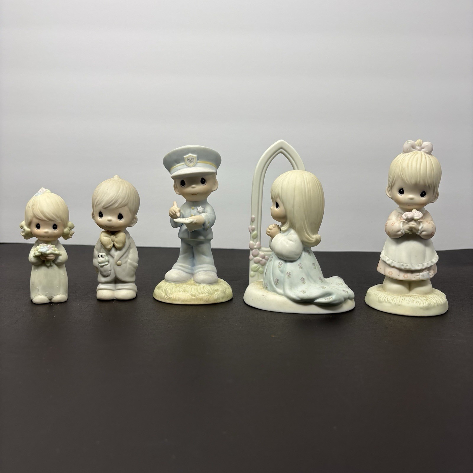 Vintage Precious Moments Enesco Figurines Lot of 6 Bridesmaid Police Wedding