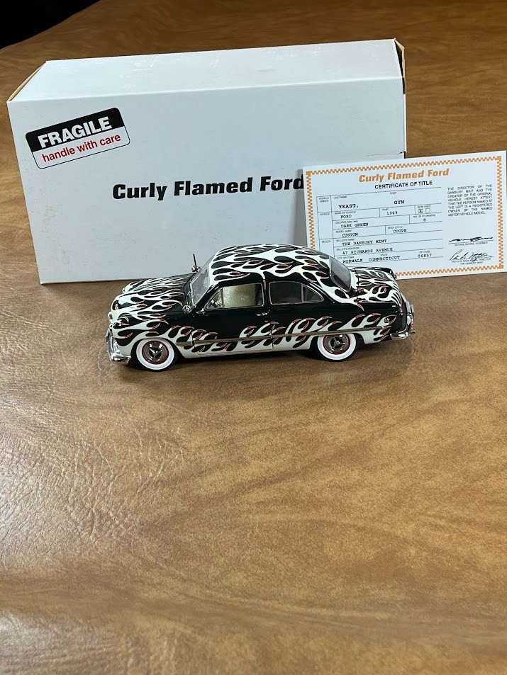 DANBURY MINT 1949 CURLY FLAMED FORD COUPE IN 1/24 SCALE DIE-CAST METAL