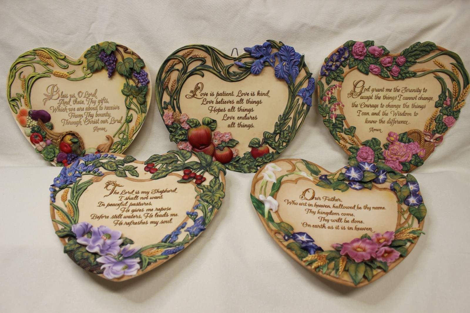 Bless This Home Bradford Exchange Prayer Heart Plates Collection Vintage
