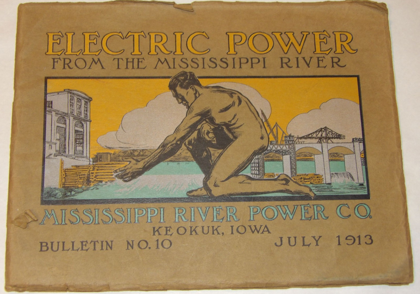 1913 BULLETIN~MISSISSIPPI RIVER POWER CO. KEOKUK, IA HYDRO-ELECTRIC DAM PLANT