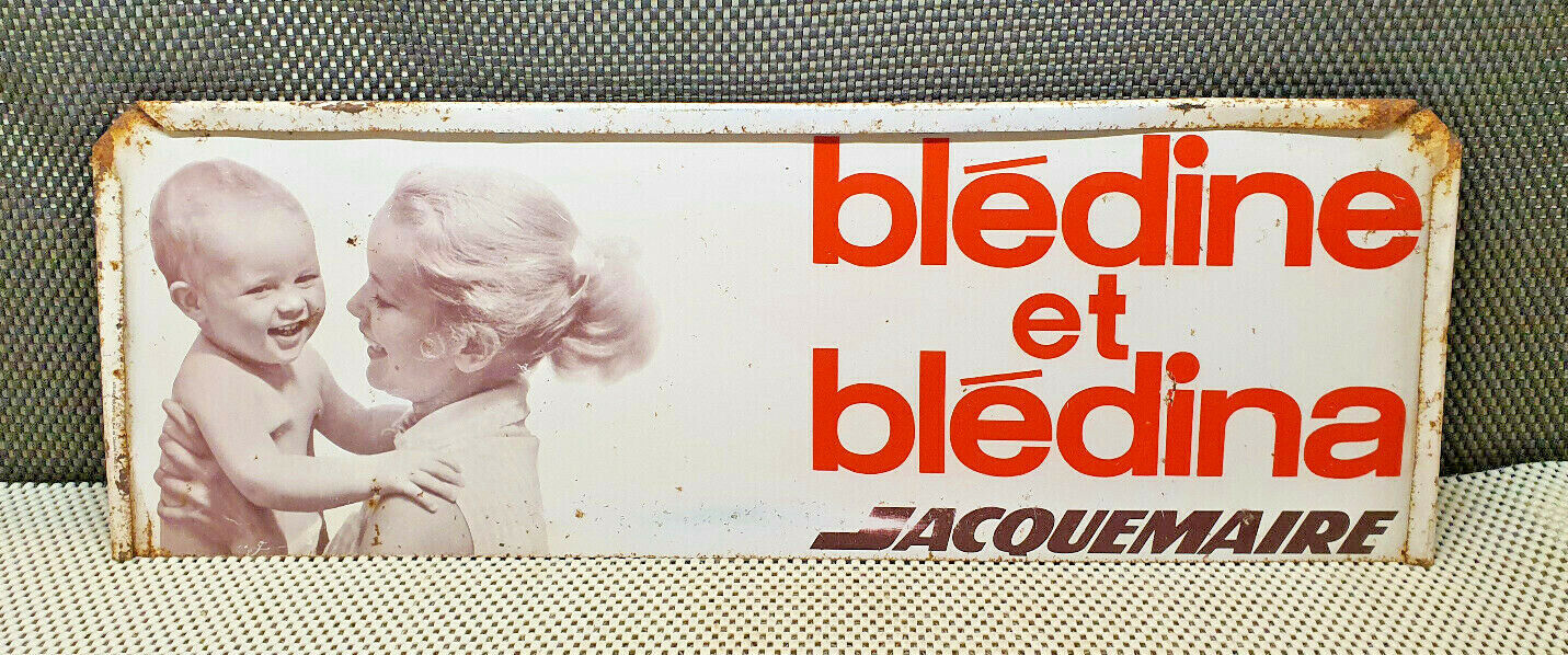 Antique Plate Advertising Enamelled Sheet Bledine Blédina Jacquemaire Vintage