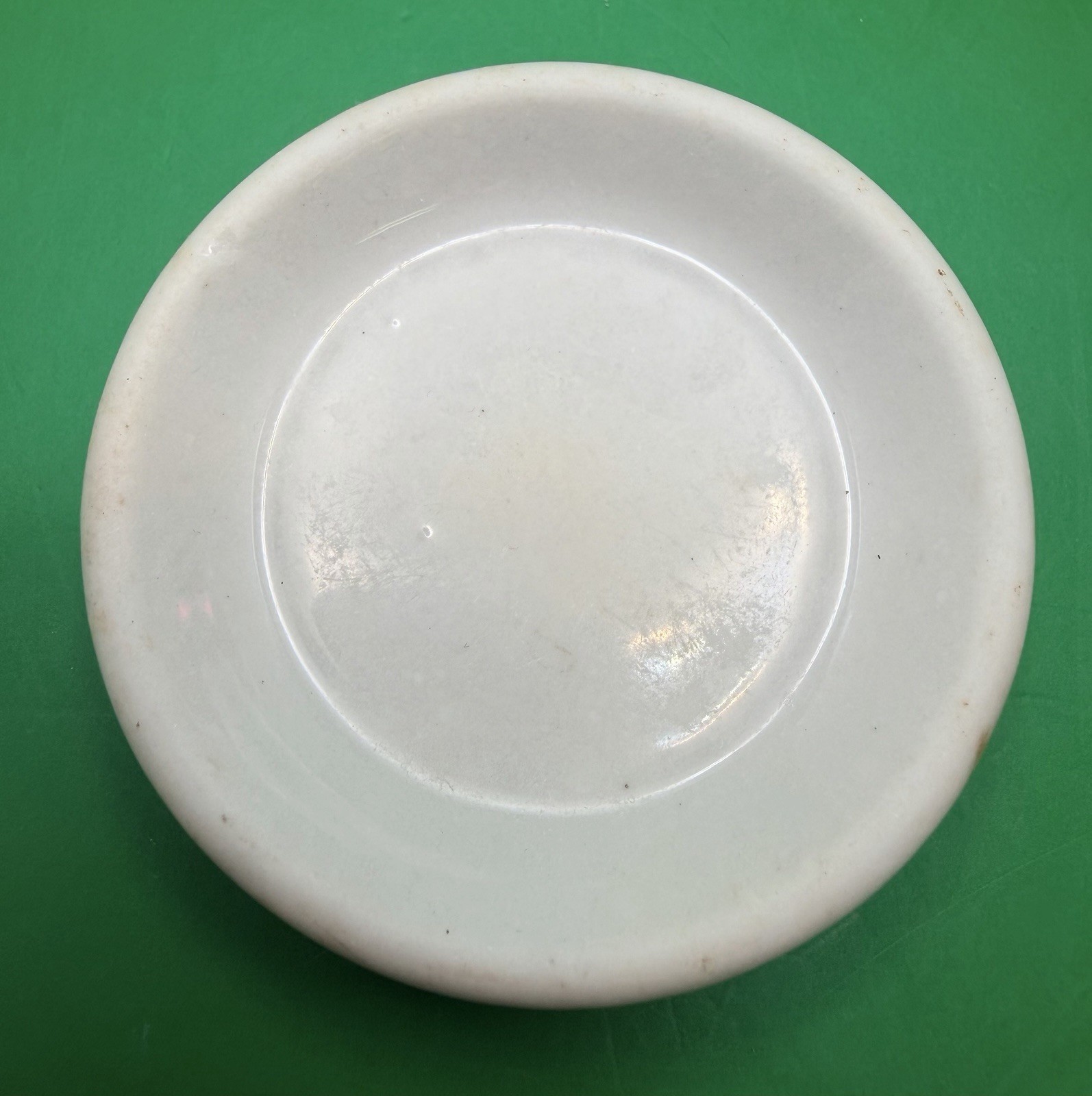 Antique 19th Century White English Ironstone Chunky Butter Pat 1A