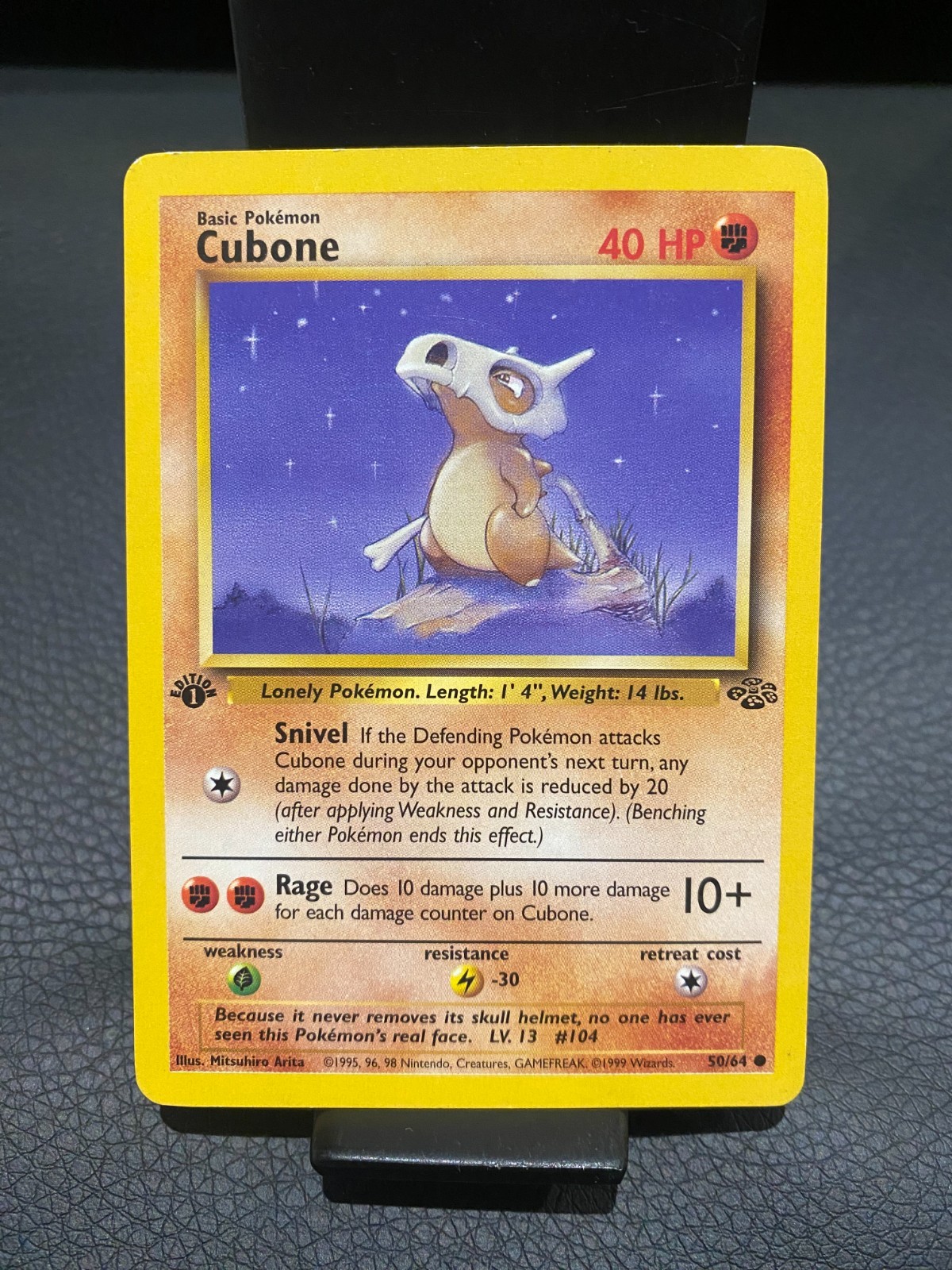 1st Edition - Cubone 50/64 - Jungle Set - Pokemon Card - Vintage 1999 WOTC