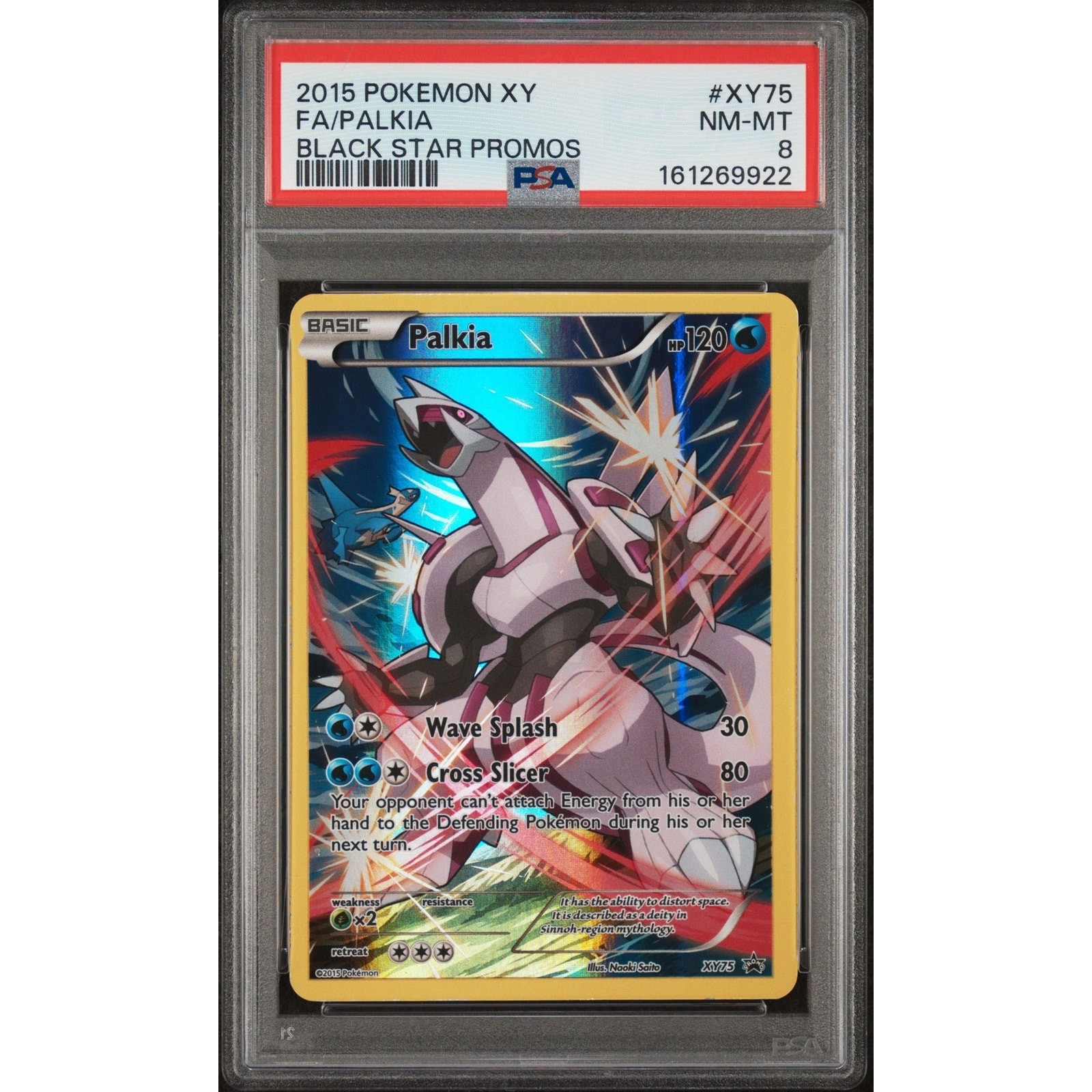 PSA 8 NM-MT Palkia XY75 Pokémon 2015 Black Star Promo Full Art Holo Graded Card