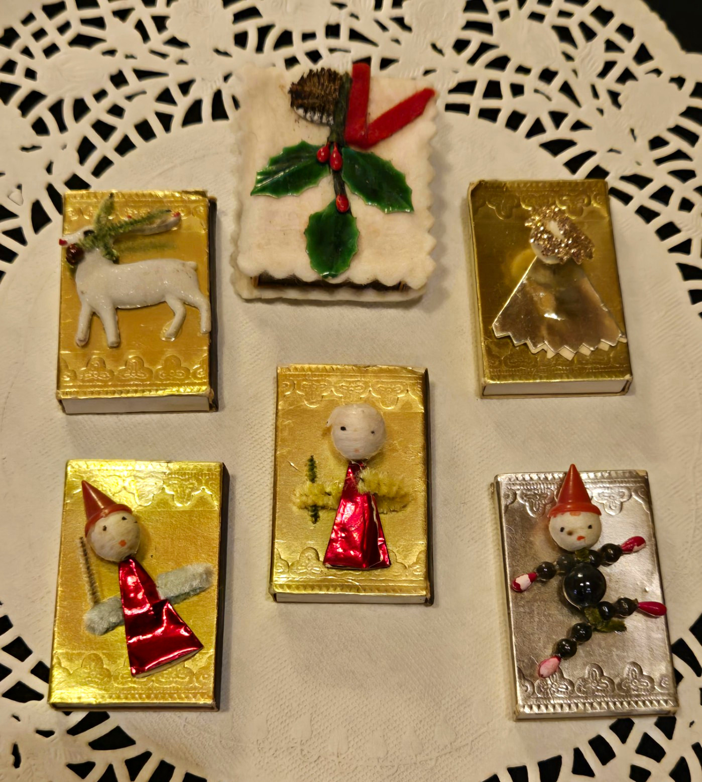 Vintage Japanese Christmas Matchboxes lot of 6