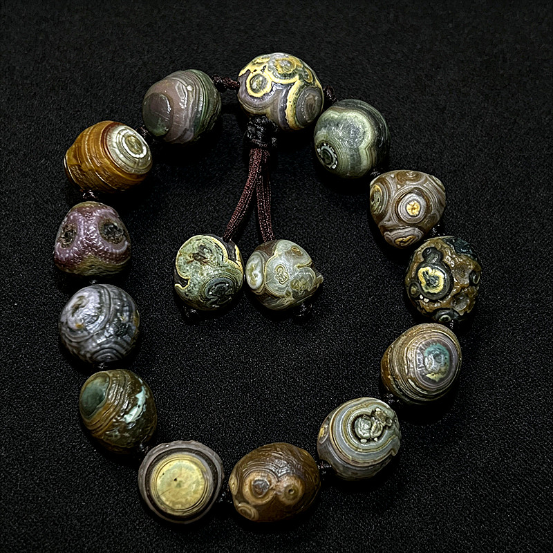 Natural China Inner Mongolia Gobi Eye Agate Bead Bracelet 15mm Natural China Inner Mongolia Gobi Eye Agate Bead Bracelet 15mm