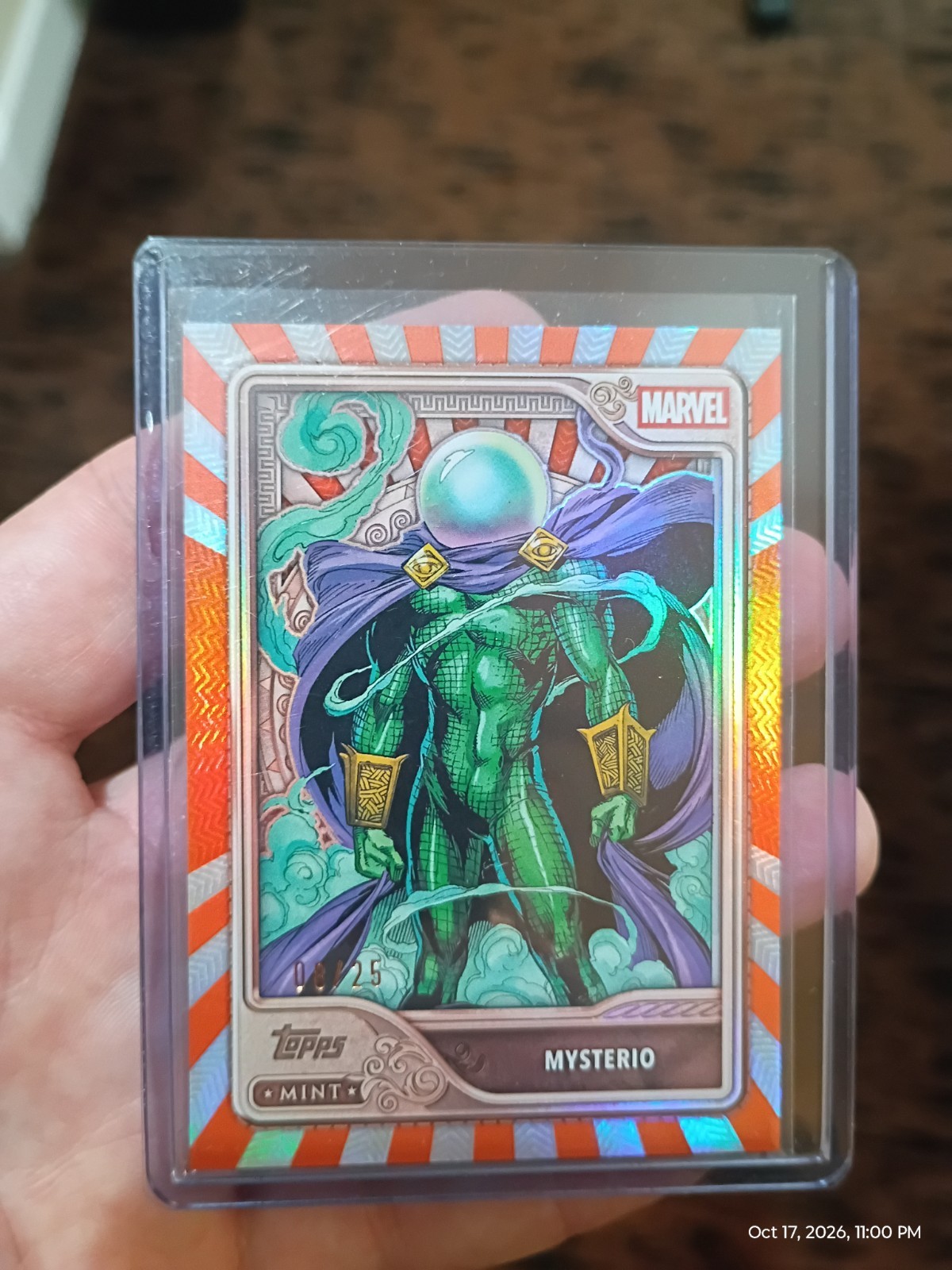 MYSTERIO 2026 TOPPS MINT MARVEL #31 BRONZE ORANGE FOIL 8/25