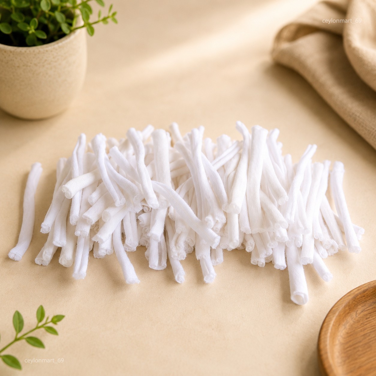 Cotton Oil Lamp White Wick Woven Nonwoven Diya Long Lasting Low Smoke Flame Wick