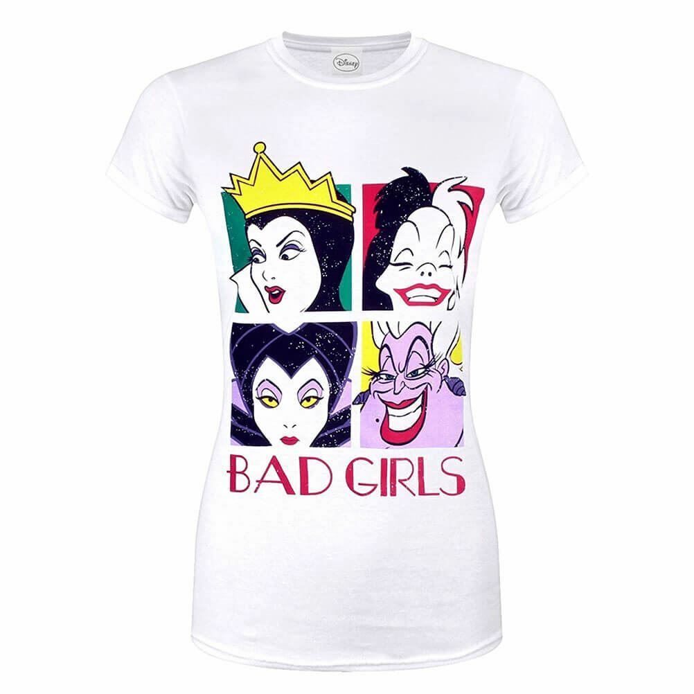 Ladies Disney Villains Bad Girls Fitted White T-Shirt - Womens Evil Queen Tee