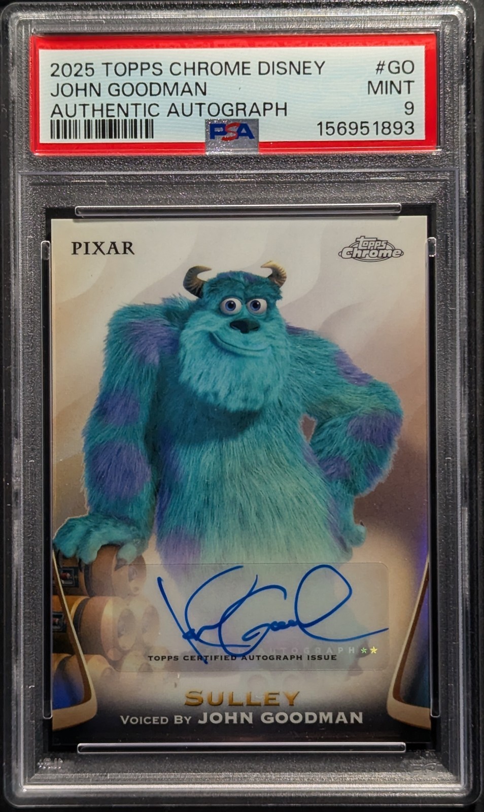 2025 TOPPS CHROME DISNEY SULLY JOHN GOODMAN AUTHENTIC AUTOGRAPH #GO PSA 9 MINT