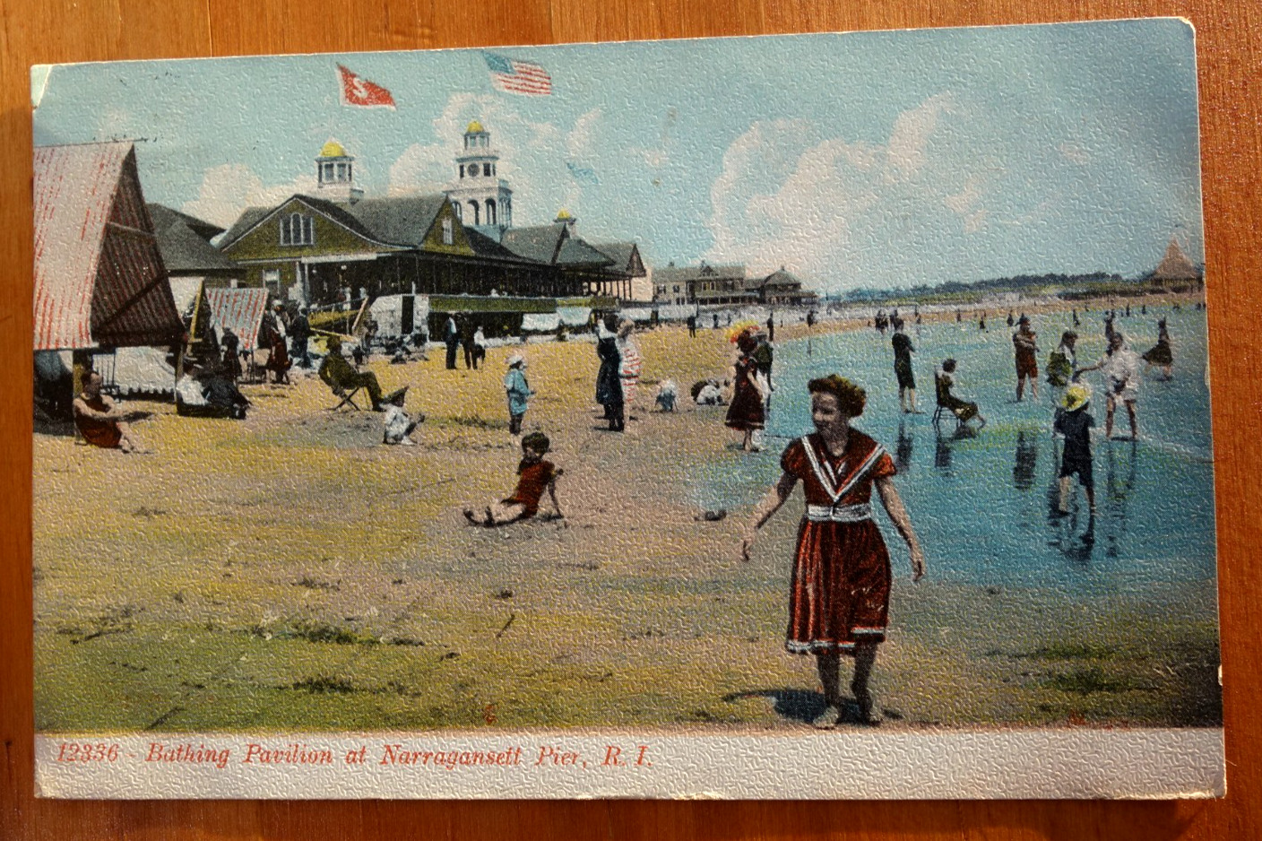 Bathing Pavilion at Narragansett Pier RI postcard p/u 1908