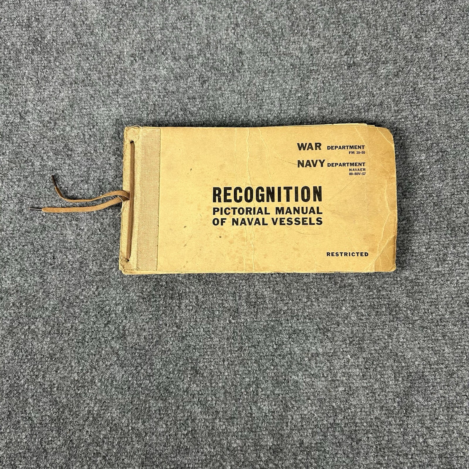 WWII 1943 Recognition Pictorial Manual of Naval Vessels FM 30-50 NAVAER