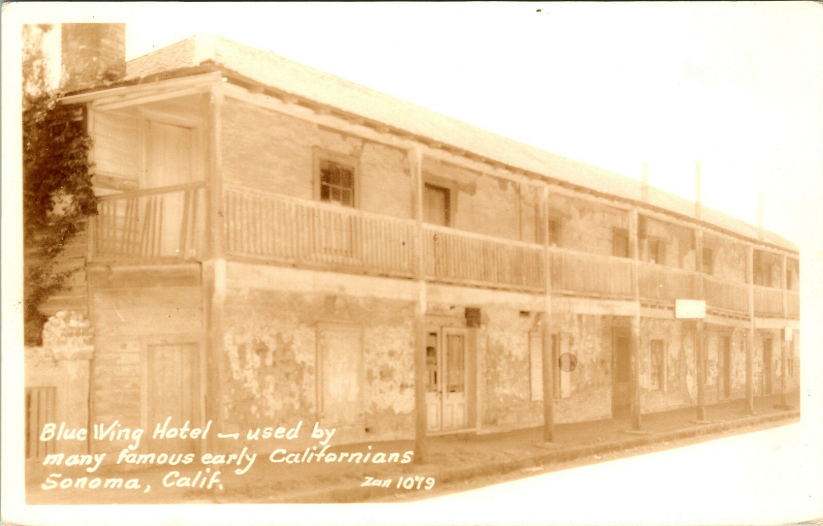 Vtg Postcard RPPC 1930s EKKP Sepia  - Sonoma California CA Blue WIng Hotel UNP