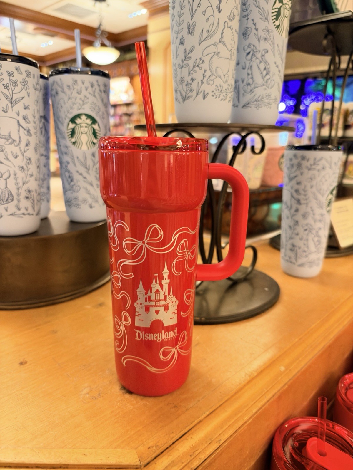 Disneyland StarBucks Red Ribbon Castle Tumbler 2026 Cup And Straw New