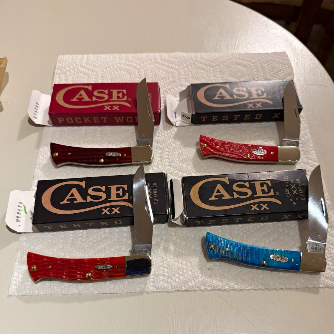 Case XX Lot of 4 Axe Handle Knives