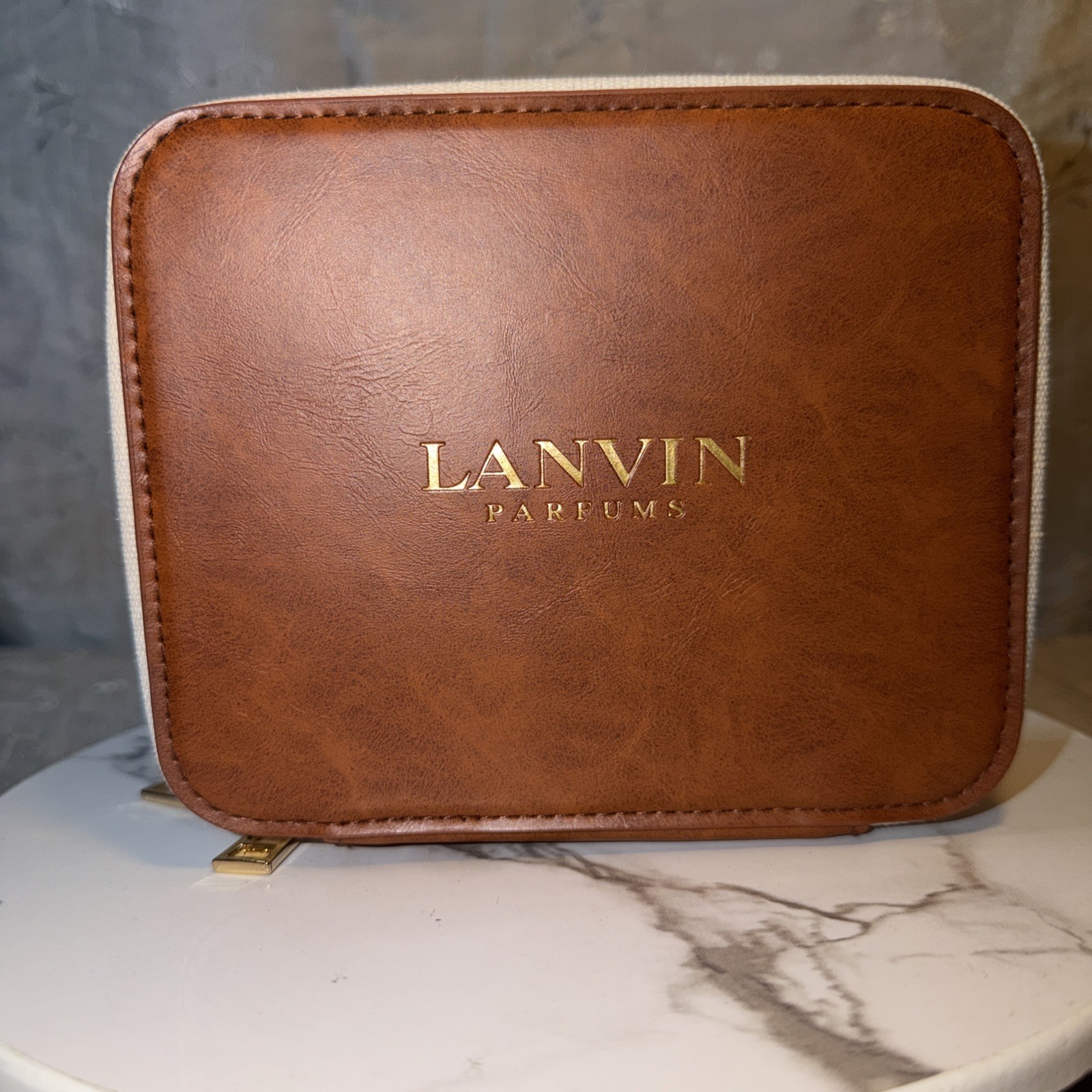 LANVIN X TURKISH AIRLINE BROWN COSMETIC BAG