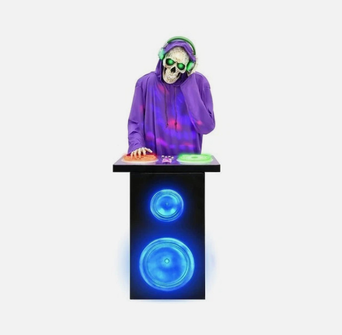 Brand New Lowes Haunted Living 5.5ft Bluetooth Skeleton DJ Musical Animatronic
