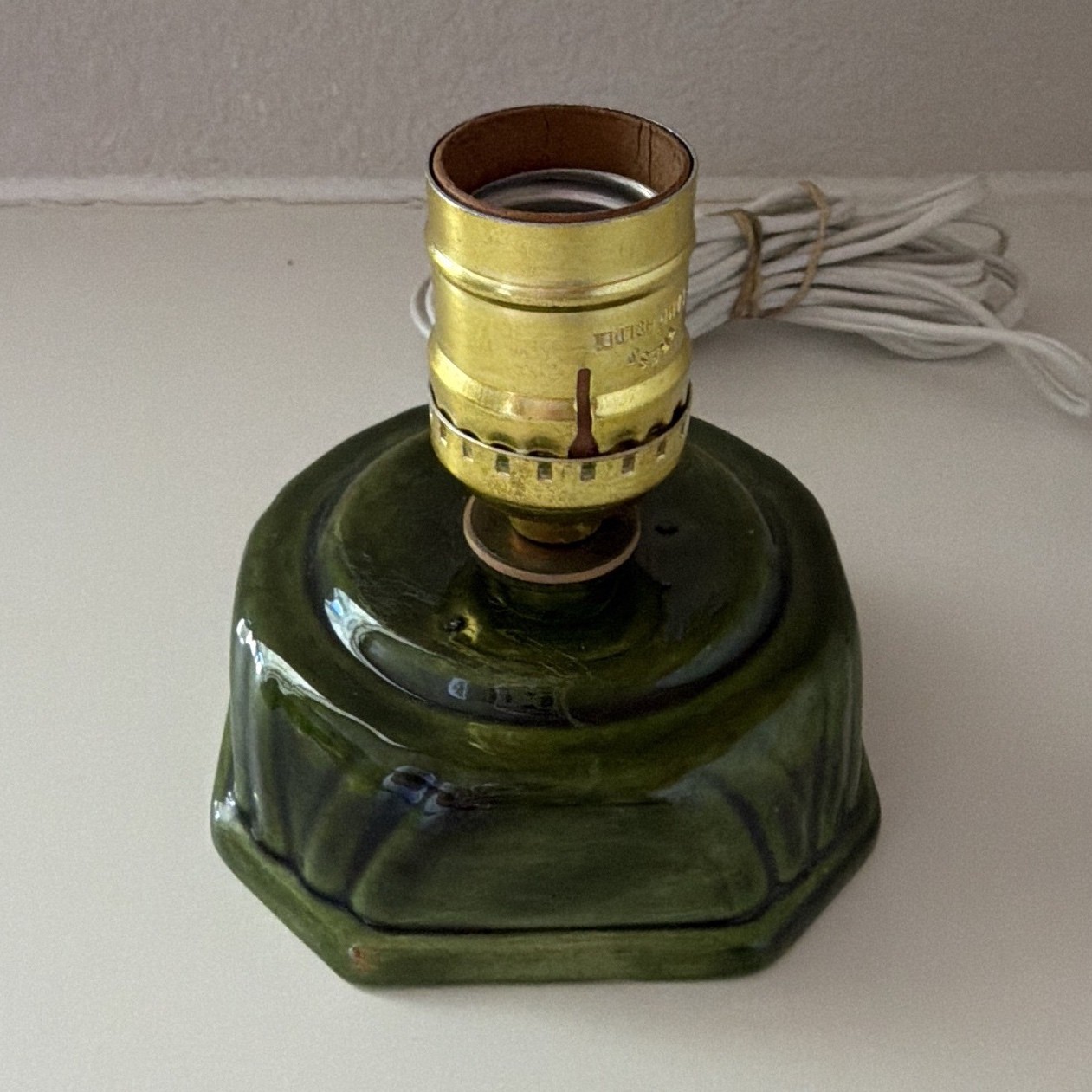Vintage Holland Mold Ceramic Christmas Tree Replacement Base Green Wired Works