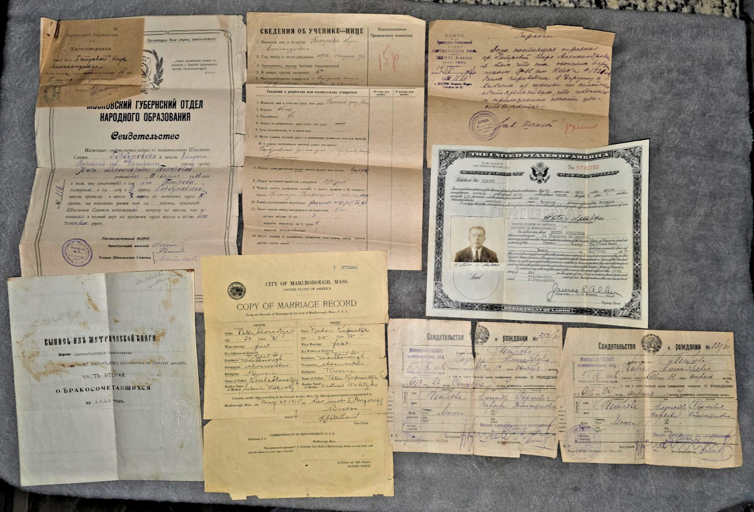 1920s-50 Russian Soviet Emigre Document LOT Orthodox Church Marriage Immigration