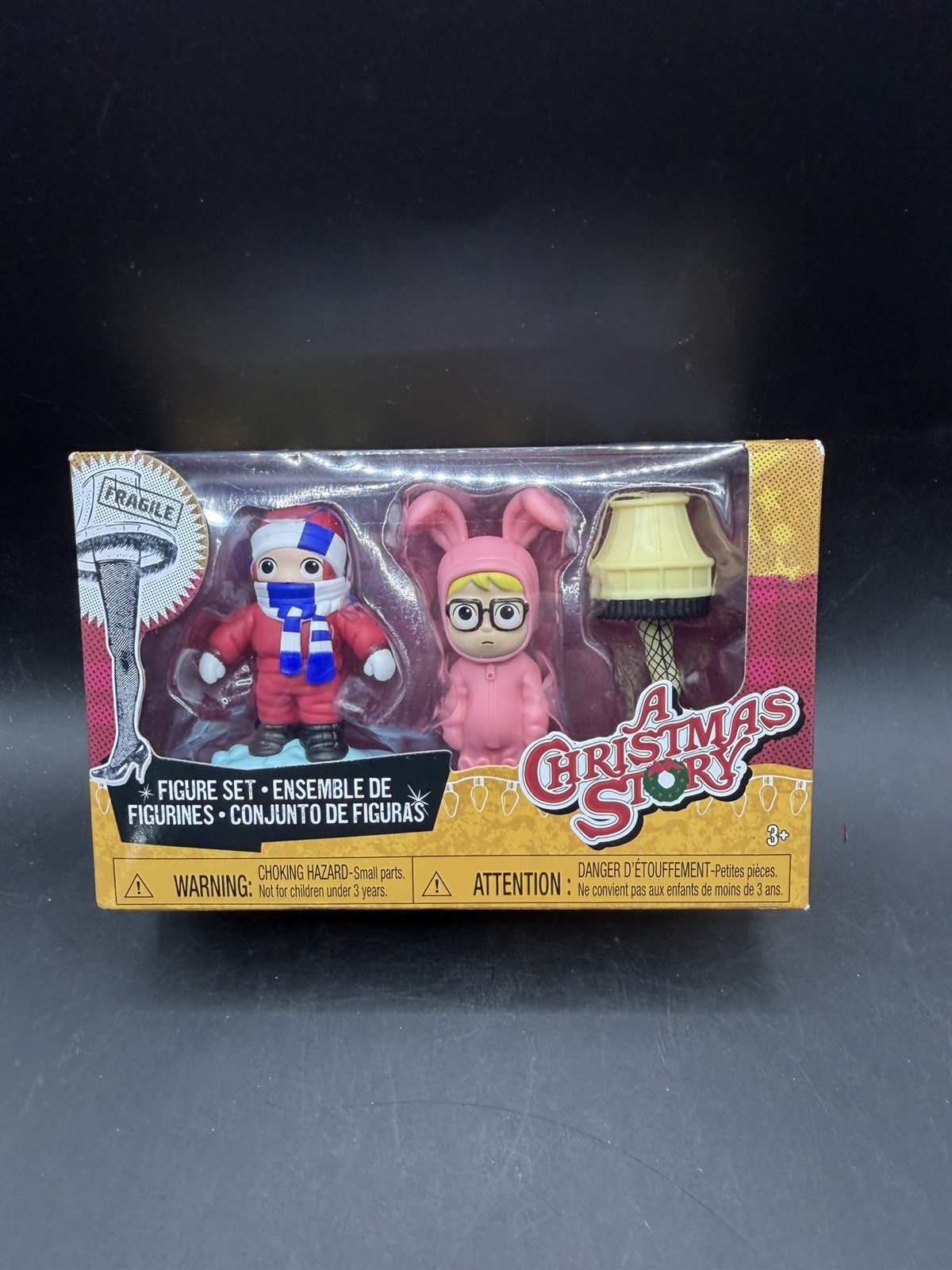 A Christmas Story Figure Set Ralphie Randy Bunny Suit Fragile Lamp 3pc New