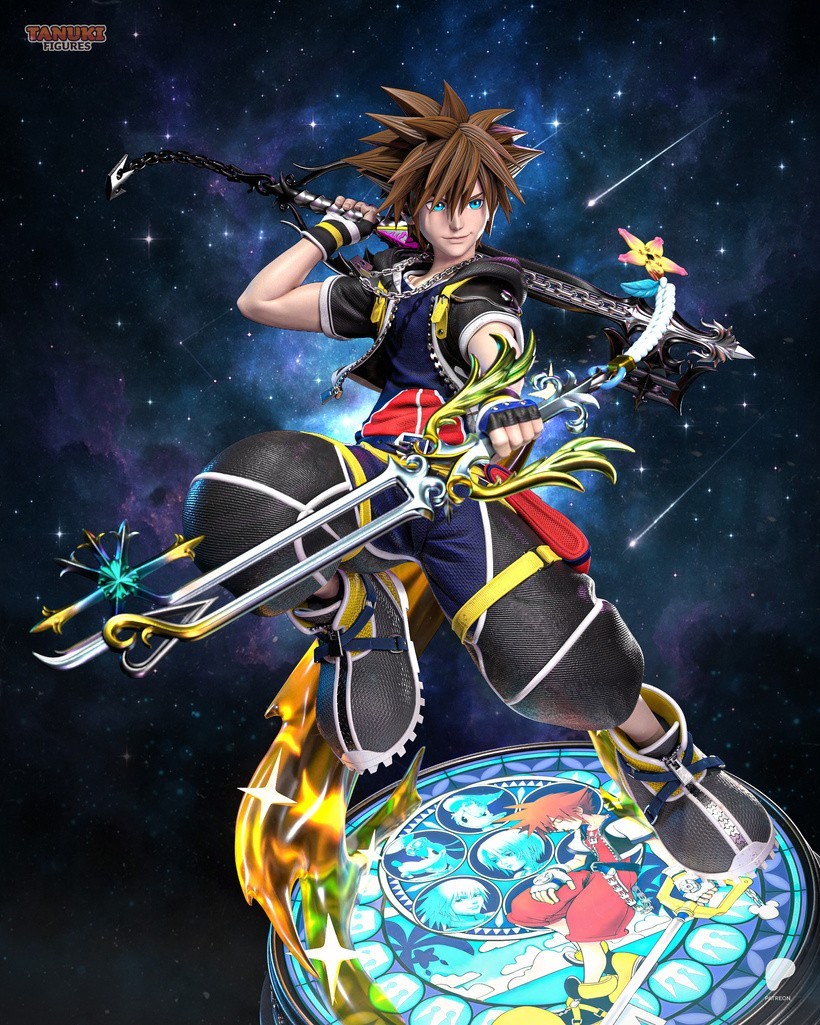 Sora Resin Kit  1/6 Scale Unpainted Figure  Kingdom Hearts Keyblade Display