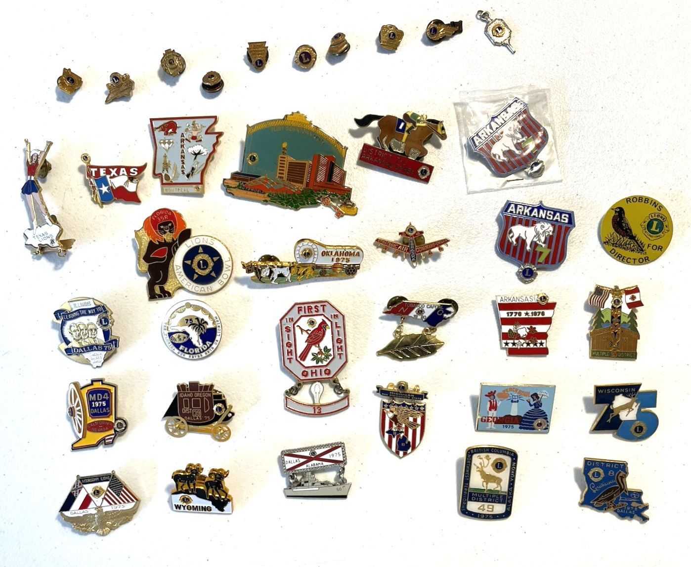 Vintage Lions Club International Pins 37 Pieces Enamel and Lapel Pins