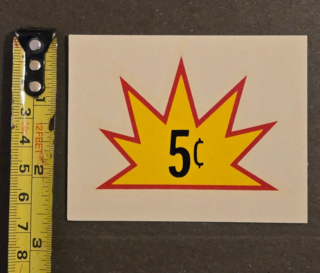 NOS Northwestern 5 Cent Peanut Candy Gumball Machine Waterslide Decal  (246)