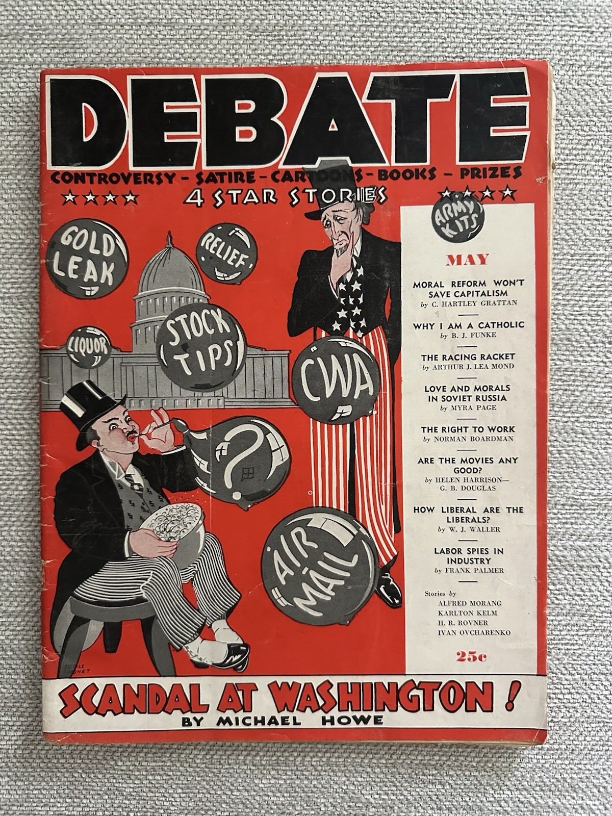 Vintage Rare Book/Magazine Political Satire Debate May 1934 Vol. 1 No. 4