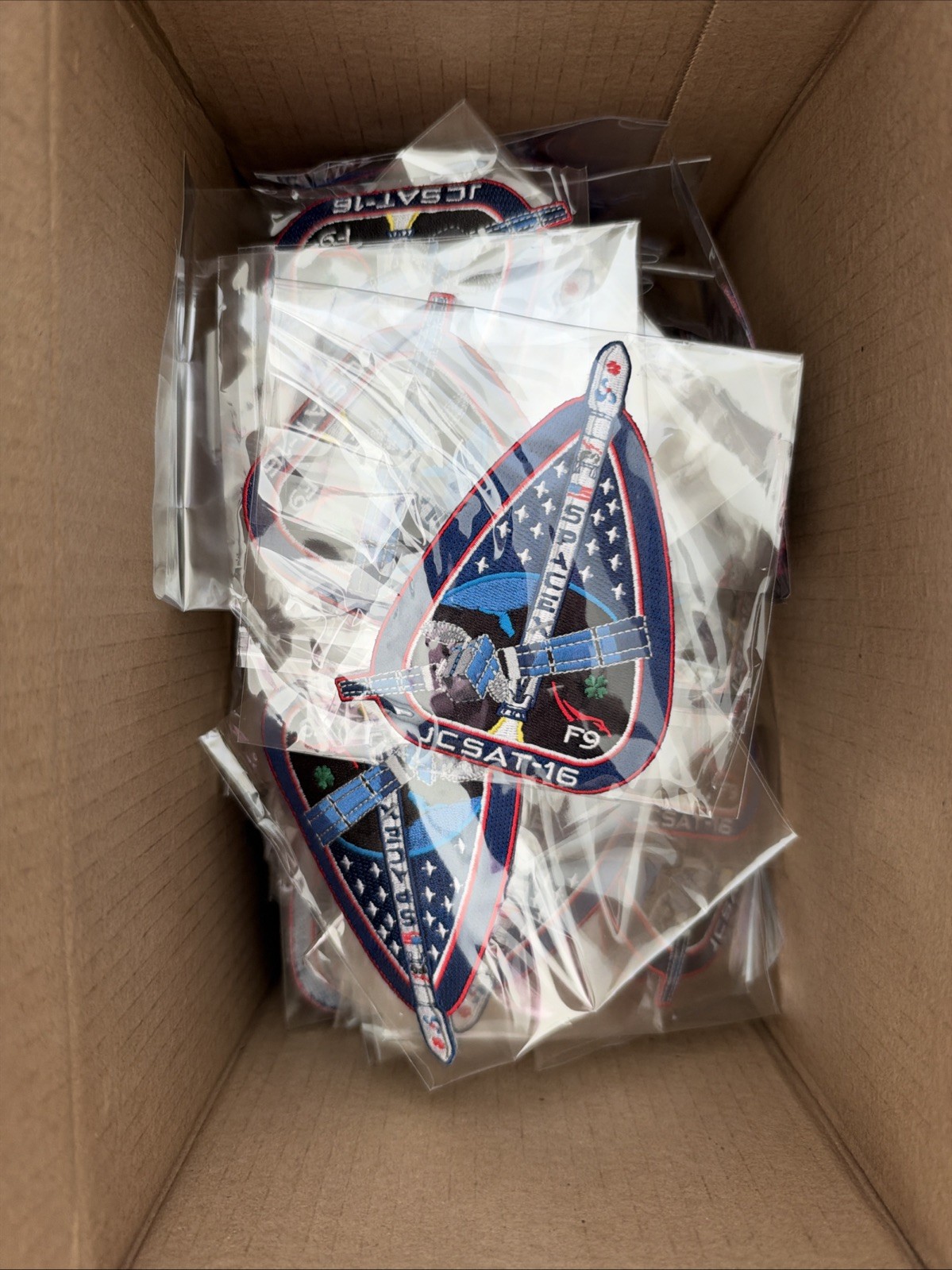 Lot of 130+ SpaceX JCSAT-16 Mission Patches Authentic