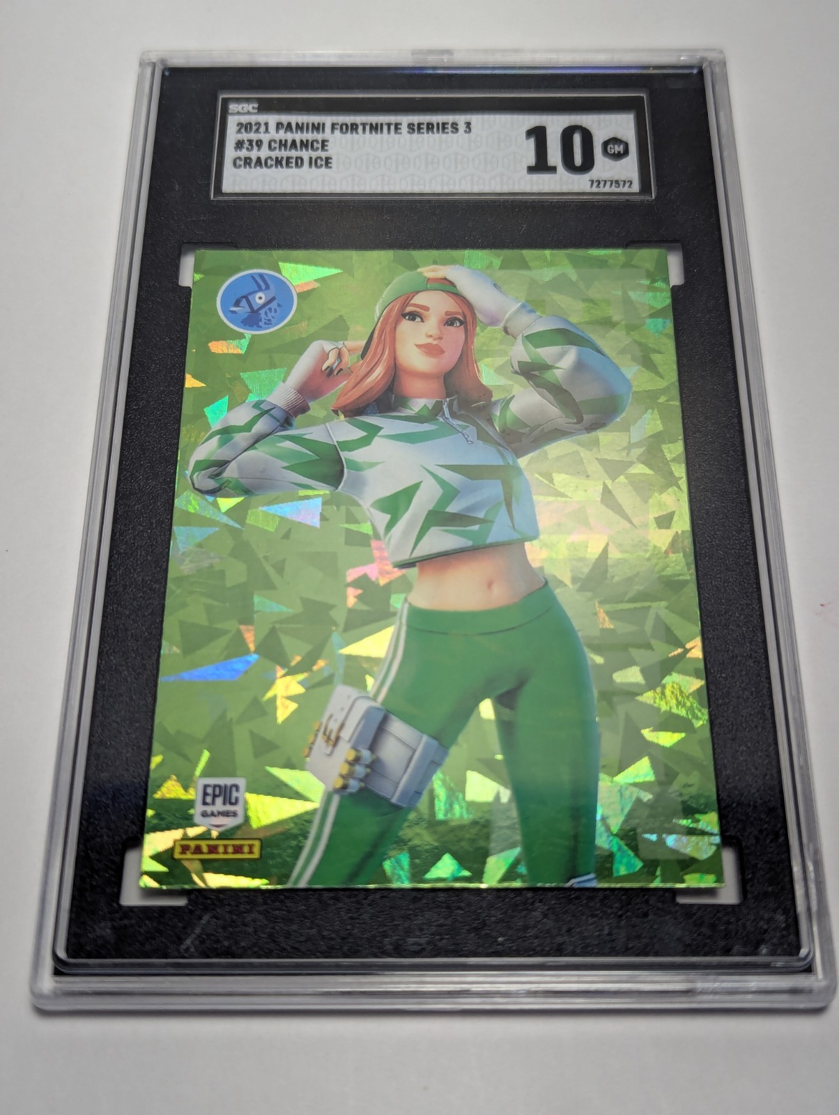 Panini 2021 Fortnite Chance #39 Cracked Ice SGC 10 Graded Card Rare Outfit USA