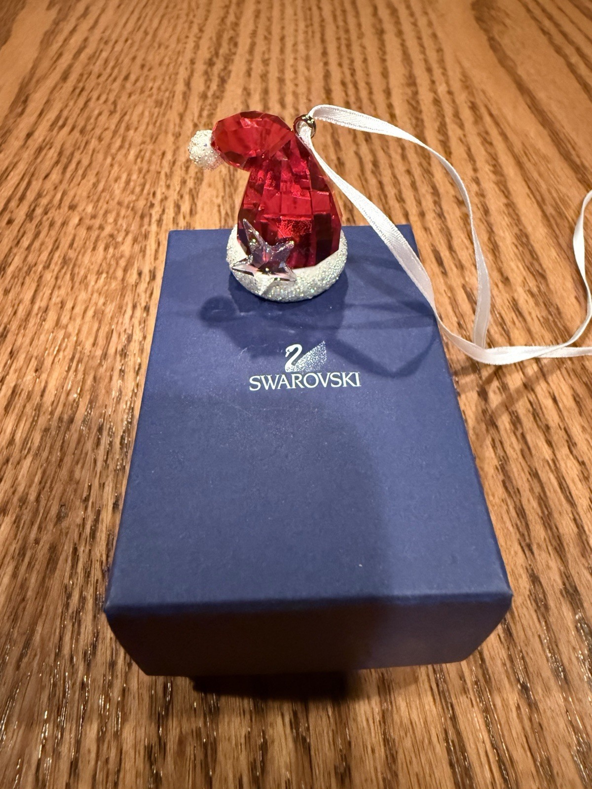 SWAROVSKI Crystal SANTA\'S HAT Red Christmas Ornament with Star SWAROVSKI Crystal SANTA\'S HAT Red Christmas Ornament with Star
