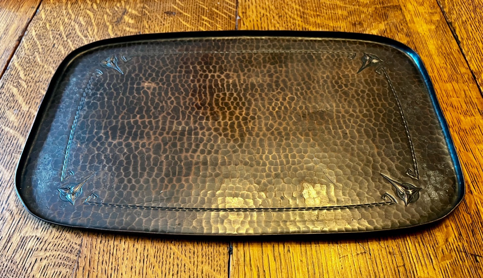 Antique Roycroft Arts and Crafts Copper Tray